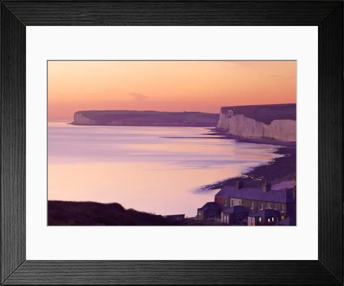 Framed Print : Seven Sisters from Birling Gap at sunset, South Downs National Park, East Sussex, England, United Kingdom, Europe Framed Print : Seven Sisters from Birling Gap at sunset, South Downs National Park, East Sussex, England, United Kingdom, Europe