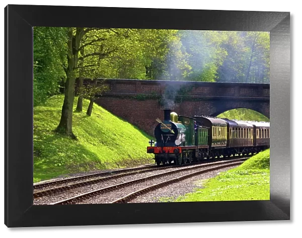 Steam train on Bluebell Railway, Horsted Keynes, West Sussex, England, United Kingdom, Europe