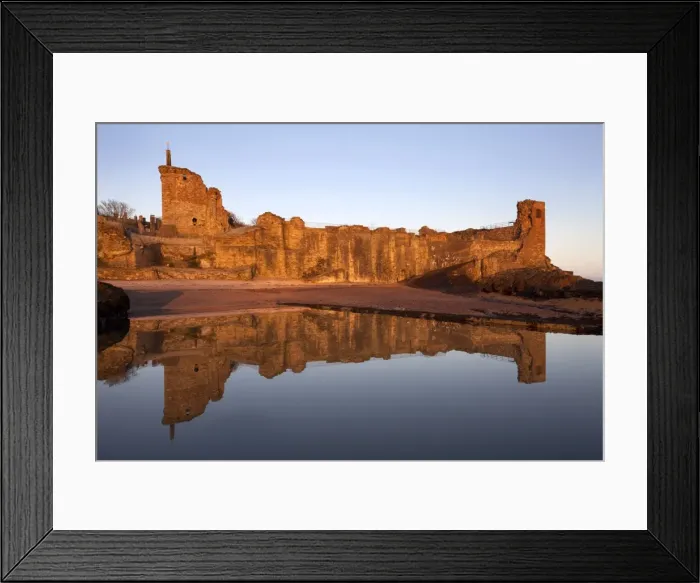 Framed Print : St. Andrews Castle at dawn, Fife, Scotland, United Kingdom, Europe