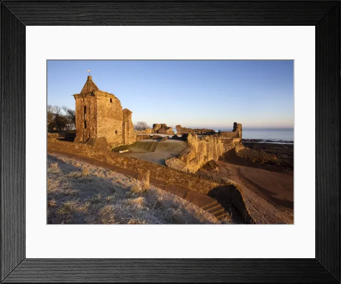 Framed Print : St. Andrews Castle at dawn, Fife, Scotland, United Kingdom, Europe Framed Print : St. Andrews Castle at dawn, Fife, Scotland, United Kingdom, Europe