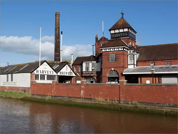Harveys Brewery on River Ouse, Lewes, East Sussex, England, United Kingdom, Europe