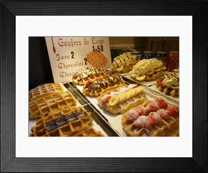 Framed Print : Waffles, Brussels, Belgium, Europe Framed Print : Waffles, Brussels, Belgium, Europe