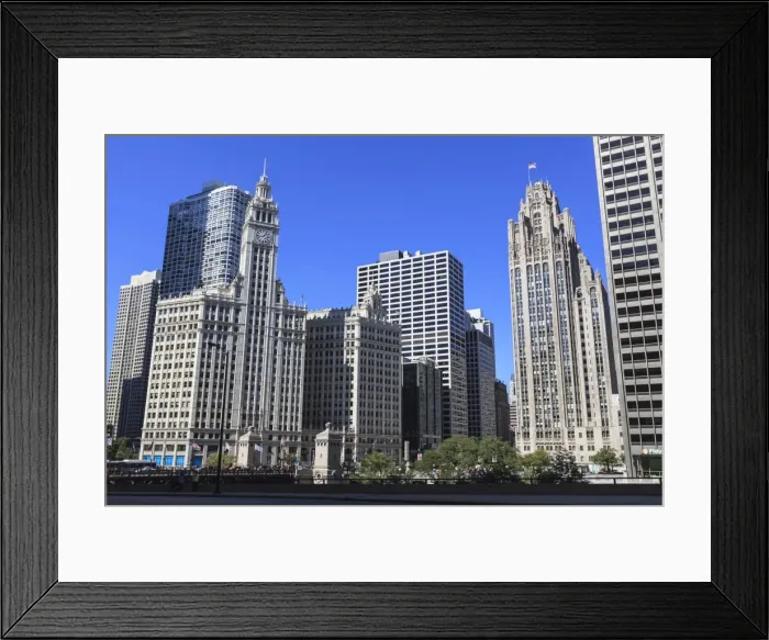 Framed Print : Wrigley Building and Tribune Tower, Chicago, Illinois, United States of America, North America Framed Print : Wrigley Building and Tribune Tower, Chicago, Illinois, United States of America, North America