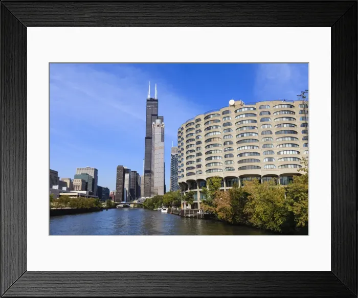 Framed Print : The south branch of the Chicago River, Willis Tower, formerly Sears Tower, in the centre, Chicago, Illinois, United States of America, North America Framed Print : The south branch of the Chicago River, Willis Tower, formerly Sears Tower, in the centre, Chicago, Illinois, United States of America, North America