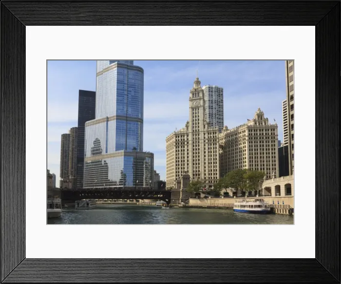 Framed Print : Trump Tower and the Wrigley Building by the Chicago River, Chicago, Illinois, United States of America, North America Framed Print : Trump Tower and the Wrigley Building by the Chicago River, Chicago, Illinois, United States of America, North America