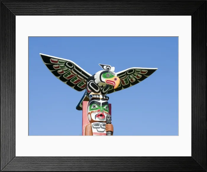 Framed Print : Totem poles in cemetery in Alert Bay, British Columbia, Canada, North America Framed Print : Totem poles in cemetery in Alert Bay, British Columbia, Canada, North America