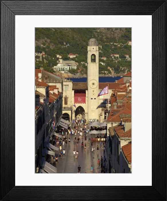 Framed Print : Clock Tower and Stradun, Old City, UNESCO World Heritage Site, Dubrovnik, Croatia, Europe Framed Print : Clock Tower and Stradun, Old City, UNESCO World Heritage Site, Dubrovnik, Croatia, Europe