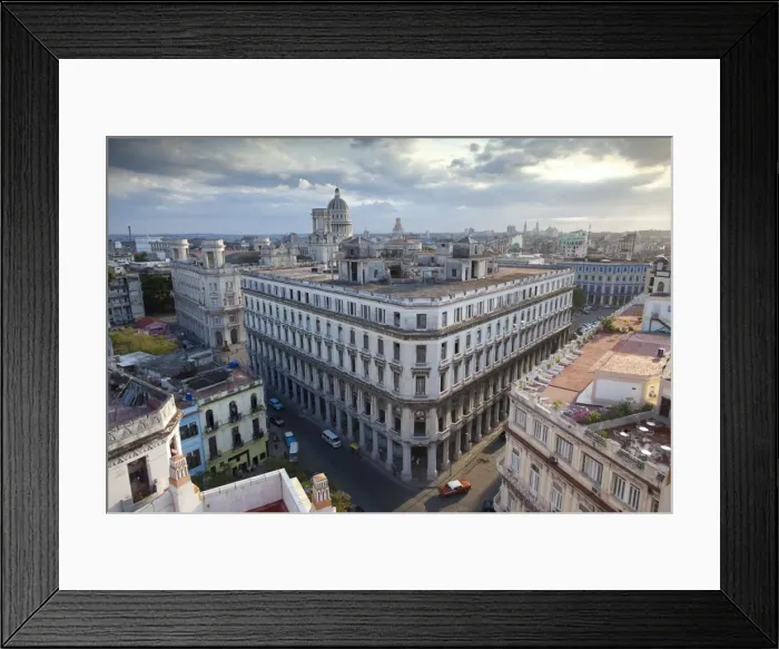 Framed Print : View over rooftops of Havana during late afternoon towards The Capitolio from the roof of the Bacardi Building, Havana Centro, Cuba Framed Print : View over rooftops of Havana during late afternoon towards The Capitolio from the roof of the Bacardi Building, Havana Centro, Cuba