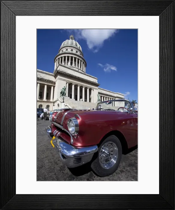 Framed Print : Red vintage American car parked opposite The Capitolio, Havana Centro, Havana, Cuba, West Indies, Central America Framed Print : Red vintage American car parked opposite The Capitolio, Havana Centro, Havana, Cuba, West Indies, Central America