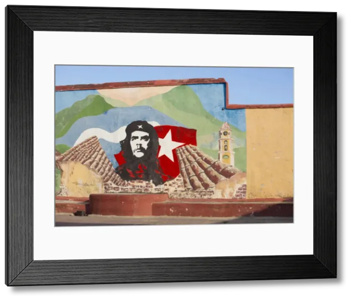 Framed Print : Mural of Che Guevara painted on a wall in a local school, Trinidad, Cuba Framed Print : Mural of Che Guevara painted on a wall in a local school, Trinidad, Cuba