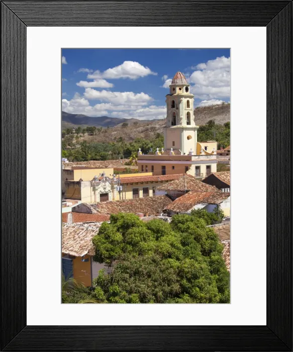 Framed Print : View over pantiled rooftops of the town towards the belltower of The Convento de San Francisco de Asis, Trinidad, UNESCO World Heritage Site, Cuba, West Indies, Central America Framed Print : View over pantiled rooftops of the town towards the belltower of The Convento de San Francisco de Asis, Trinidad, UNESCO World Heritage Site, Cuba, West Indies, Central America