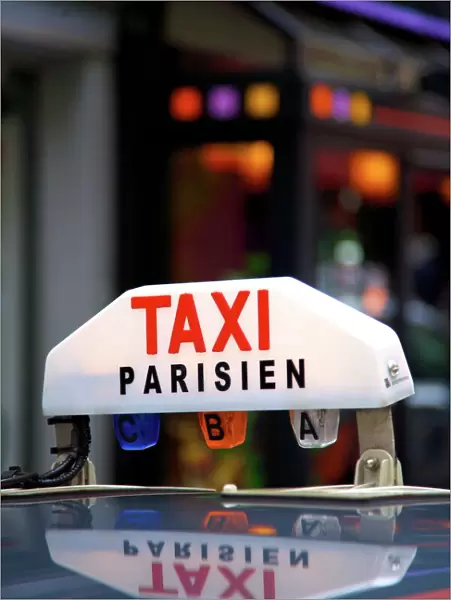 Taxi sign, Paris, France, Europe