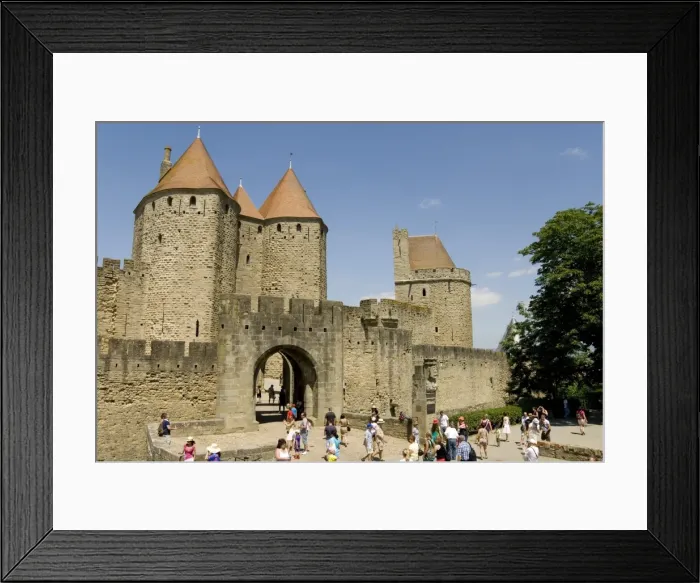 Framed Print : Porte d Aude through outer wall of old city, Carcassonne, UNESCO World Heritage Site, Languedoc, France, Europe Framed Print : Porte d Aude through outer wall of old city, Carcassonne, UNESCO World Heritage Site, Languedoc, France, Europe
