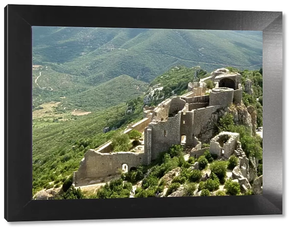 Chateau de Peyrepertuse, a Cathar castle, Languedoc, France, Europe