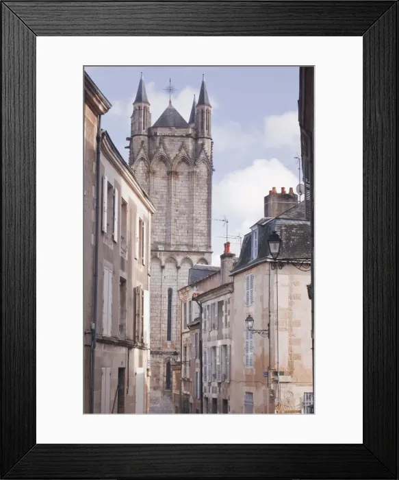 Framed Print : The small streets of Poitiers with the cathedral in the background, Poitiers, Vienne, Poitou-Charentes, France, Europe Framed Print : The small streets of Poitiers with the cathedral in the background, Poitiers, Vienne, Poitou-Charentes, France, Europe