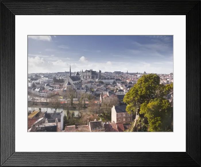 Framed Print : A general view of the city of Poitiers with the cathedral visible at the top of the hill, Poitiers, Vienne, Poitou-Charentes, France, Europe Framed Print : A general view of the city of Poitiers with the cathedral visible at the top of the hill, Poitiers, Vienne, Poitou-Charentes, France, Europe