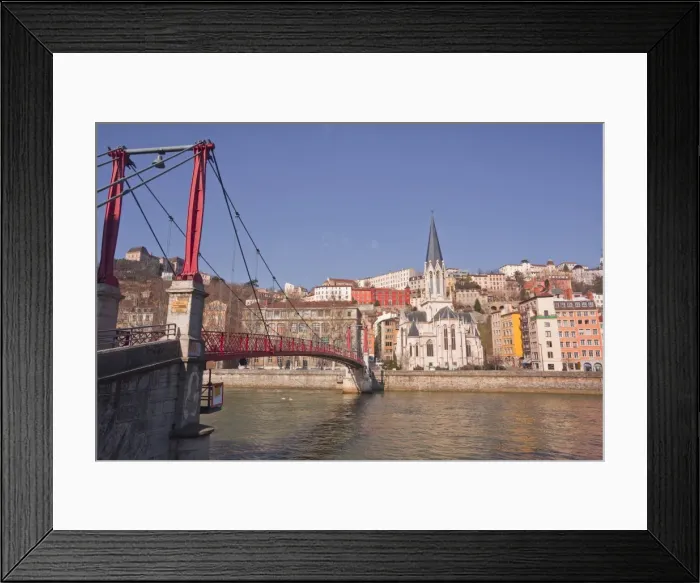 Framed Print : Passerelle Saint-Georges bridge, Old Lyon and the River Saone, Lyon, Rhone-Alpes, France, Europe Framed Print : Passerelle Saint-Georges bridge, Old Lyon and the River Saone, Lyon, Rhone-Alpes, France, Europe