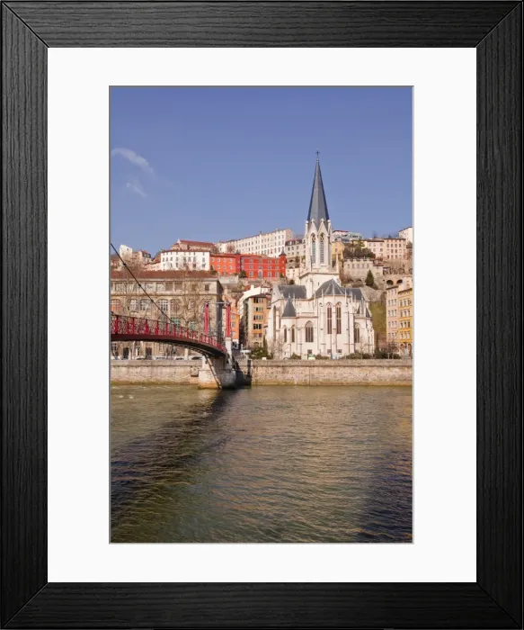 Framed Print : Passerelle Saint-Georges bridge, Old Lyon and the River Saone, Lyon, Rhone-Alpes, France, Europe Framed Print : Passerelle Saint-Georges bridge, Old Lyon and the River Saone, Lyon, Rhone-Alpes, France, Europe