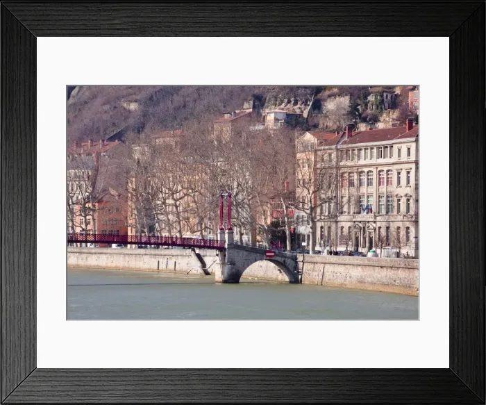 Framed Print : The Passerelle Saint Georges and the River Saone, Lyon, Rhone-Alpes, France, Europe