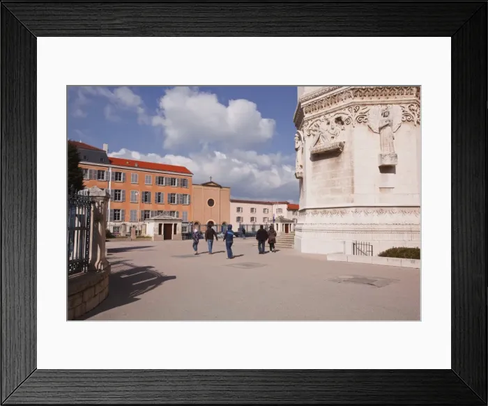 Framed Print : Tourists walking by the Basilica Notre Dame de Fourviere, Lyon, Rhone-Alpes, France, Europe Framed Print : Tourists walking by the Basilica Notre Dame de Fourviere, Lyon, Rhone-Alpes, France, Europe