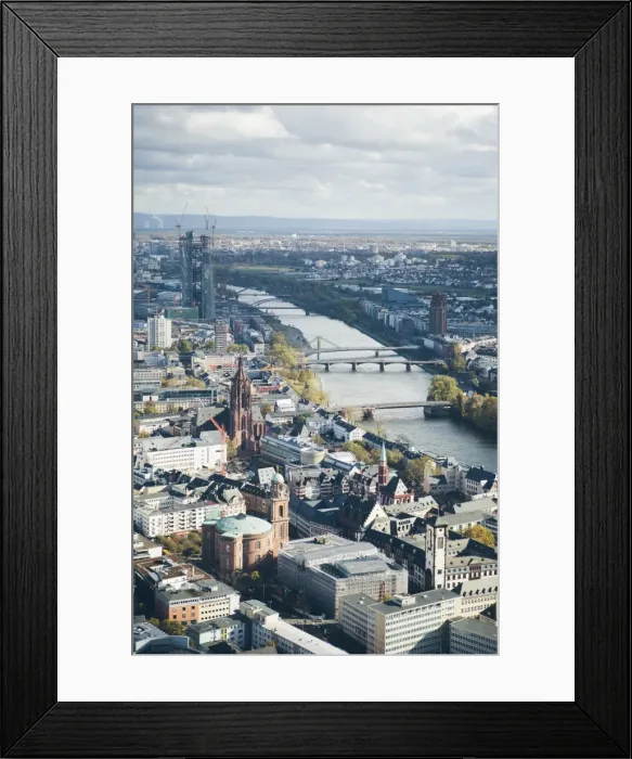 Framed Print : High angle view of Frankfurt-am-Main, Hesse, Germany, Europe