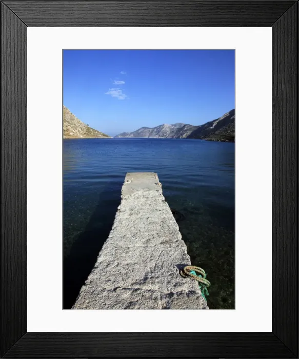 Framed Print : Jetty on the secluded and remote north coast of Kalymnos island, Dodecanese, Greek Islands, Greece, Europe Framed Print : Jetty on the secluded and remote north coast of Kalymnos island, Dodecanese, Greek Islands, Greece, Europe