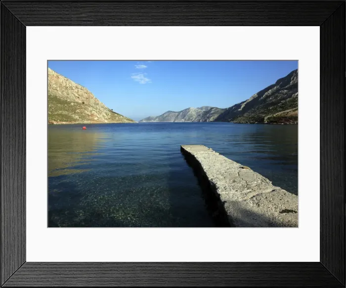 Framed Print : Jetty on the secluded and remote north coast of Kalymnos island, Dodecanese, Greek Islands, Greece, Europe Framed Print : Jetty on the secluded and remote north coast of Kalymnos island, Dodecanese, Greek Islands, Greece, Europe
