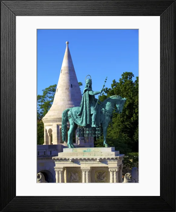 Framed Print : St. Istvan statue, Fishermans Bastion, Budapest, Hungary, Europe Framed Print : St. Istvan statue, Fishermans Bastion, Budapest, Hungary, Europe