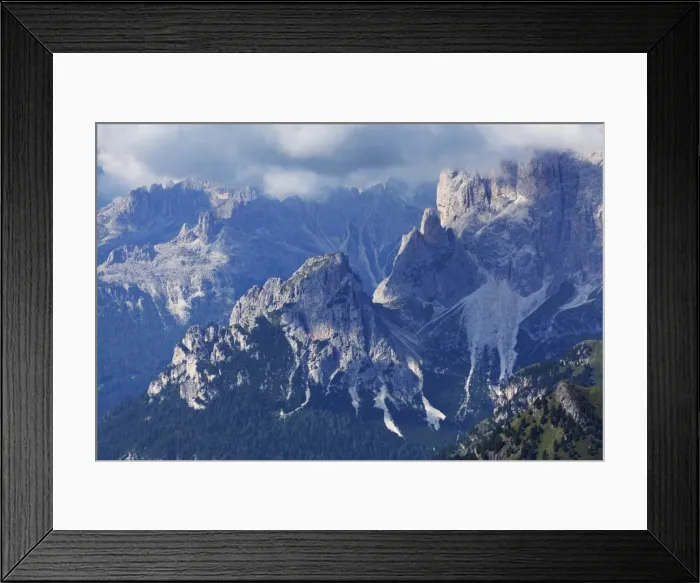Framed Print : The rugged Rosengarten Peaks in the Dolomites near Canazei, Trentino-Alto Adige, Italy, Europe Framed Print : The rugged Rosengarten Peaks in the Dolomites near Canazei, Trentino-Alto Adige, Italy, Europe