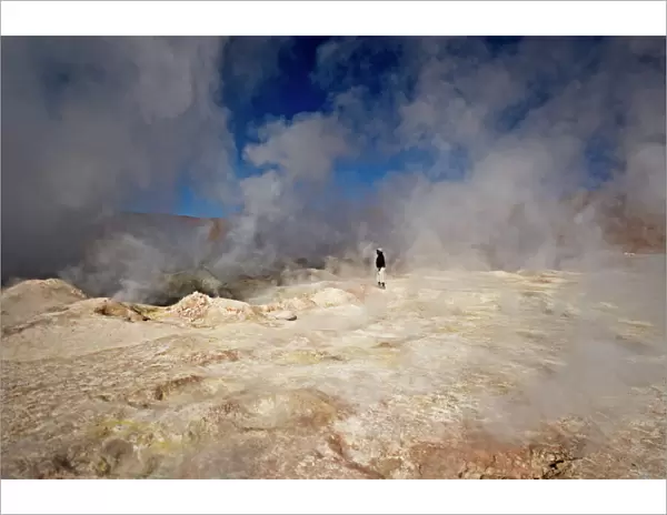 The Sol de Manana geysers, a geothermal field at a height of 5000 metres, Bolivia, South America