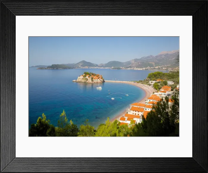 Framed Print : Sveti Stefan, Budva Bay, Budva Riviera, Montenegro, Europe Framed Print : Sveti Stefan, Budva Bay, Budva Riviera, Montenegro, Europe