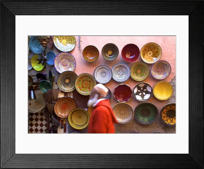 Framed Print : Street scene with Moroccan ceramics, Marrakech, Morocco, North Africa, Africa Framed Print : Street scene with Moroccan ceramics, Marrakech, Morocco, North Africa, Africa