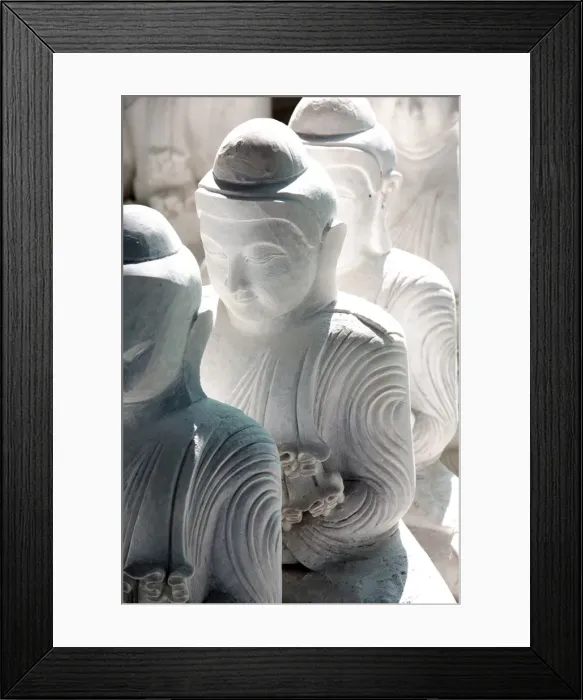 Framed Print : Marble Buddha images waiting to be finished at a stone carvers in Amarapura, near Mandalay, Myanmar (Burma), Southeast Asia Framed Print : Marble Buddha images waiting to be finished at a stone carvers in Amarapura, near Mandalay, Myanmar (Burma), Southeast Asia