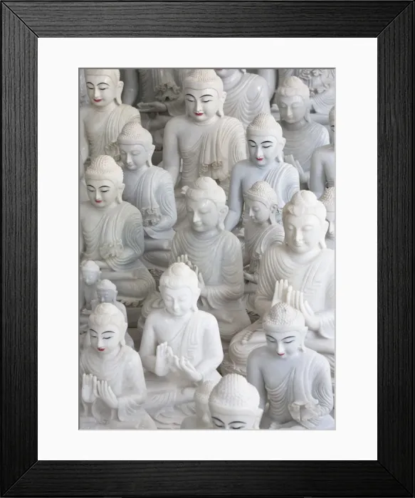 Framed Print : Marble Buddha images at a stone carvers in Amarapura, near Mandalay, Myanmar (Burma), Southeast Asia Framed Print : Marble Buddha images at a stone carvers in Amarapura, near Mandalay, Myanmar (Burma), Southeast Asia
