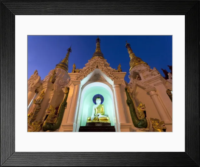 Framed Print : Temple at Shwedagon Paya (Pagoda) floodlit at night, Yangon (Rangoon), Myanmar (Burma), Asia Framed Print : Temple at Shwedagon Paya (Pagoda) floodlit at night, Yangon (Rangoon), Myanmar (Burma), Asia