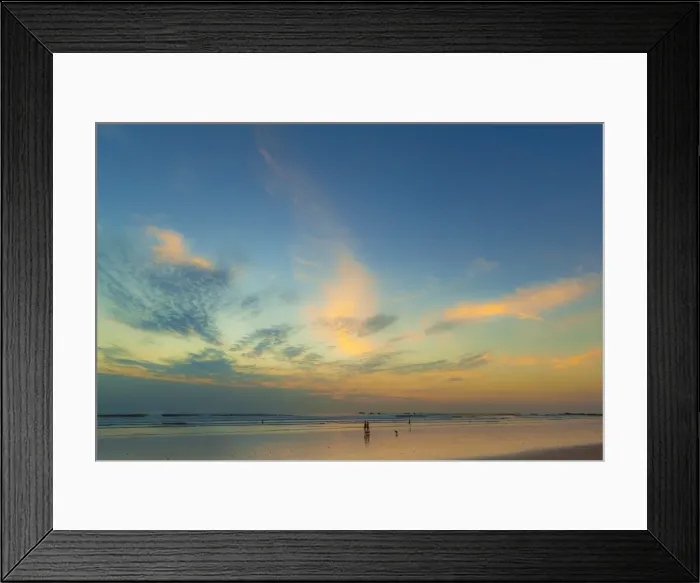 Framed Print : Pacific sunset at popular Playa Guiones surf beach, Nosara, Nicoya Peninsula, Guanacaste Province, Costa Rica, Central America