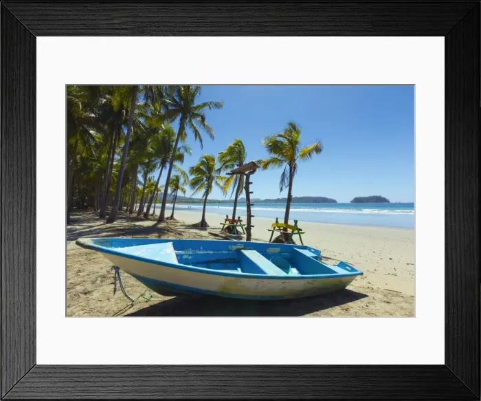 Framed Print : Boat on the palm-fringed beach at this laid-back village & resort, Samara, Guanacaste Province, Nicoya Peninsula, Costa Rica, Central America Framed Print : Boat on the palm-fringed beach at this laid-back village & resort, Samara, Guanacaste Province, Nicoya Peninsula, Costa Rica, Central America