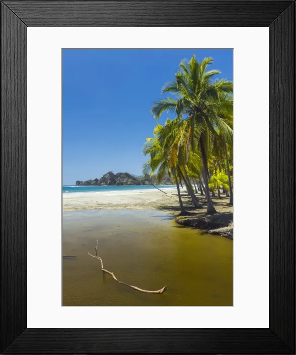 Framed Print : Dry season river mouth at palm fringed Playa Carrillo, Carrillo, near Samara, Guanacaste Province, Nicoya Peninsula, Costa Rica, Central America Framed Print : Dry season river mouth at palm fringed Playa Carrillo, Carrillo, near Samara, Guanacaste Province, Nicoya Peninsula, Costa Rica, Central America