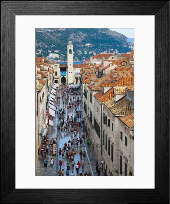 Framed Print : Dubrovnik City Bell Tower and Stradun, from Dubrovnik City Walls, UNESCO World Heritage Site, Dubrovnik, Dalmatian Coast, Croatia, Europe Framed Print : Dubrovnik City Bell Tower and Stradun, from Dubrovnik City Walls, UNESCO World Heritage Site, Dubrovnik, Dalmatian Coast, Croatia, Europe