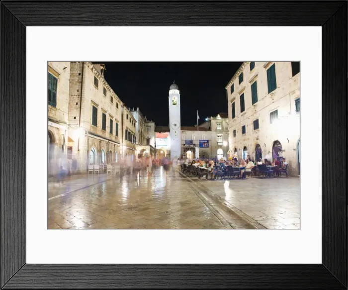 Framed Print : Dubrovnik Old Town at night, Dubrovnik City Bell Tower on Stradun, UNESCO World Heritage Site, Dubrovnik, Croatia, Europe Framed Print : Dubrovnik Old Town at night, Dubrovnik City Bell Tower on Stradun, UNESCO World Heritage Site, Dubrovnik, Croatia, Europe