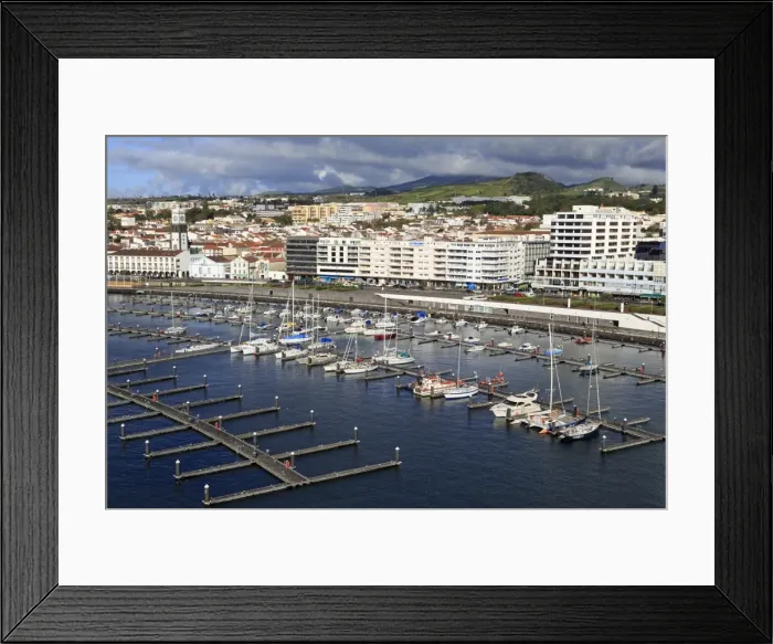Framed Print : Yacht Marina in Ponta Delgada Port, Sao Miguel Island, Azores, Portugal, Atlantic, Europe Framed Print : Yacht Marina in Ponta Delgada Port, Sao Miguel Island, Azores, Portugal, Atlantic, Europe