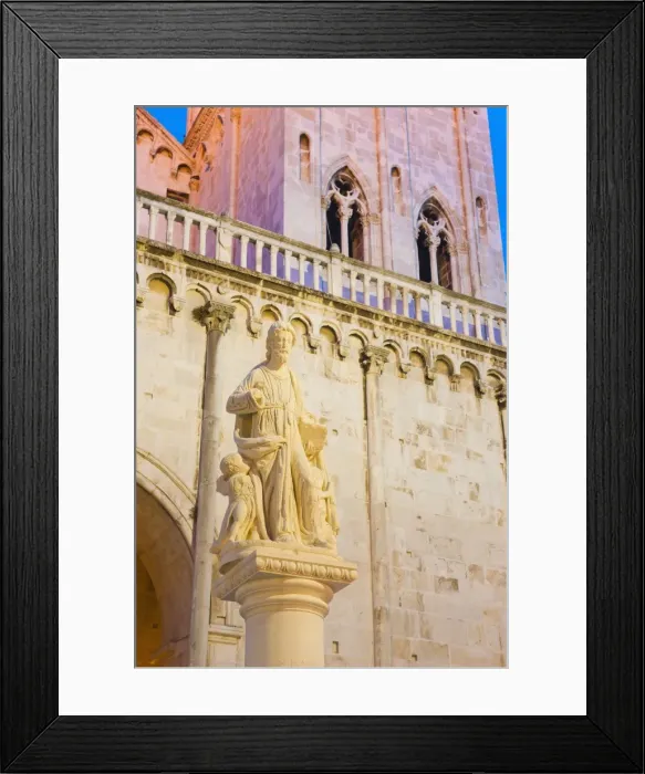 Framed Print : St. Lawrence statue outside the Cathedral of St. Lawrence at night, Trogir, UNESCO World Heritage Site, Dalmatian Coast, Croatia, Europe Framed Print : St. Lawrence statue outside the Cathedral of St. Lawrence at night, Trogir, UNESCO World Heritage Site, Dalmatian Coast, Croatia, Europe