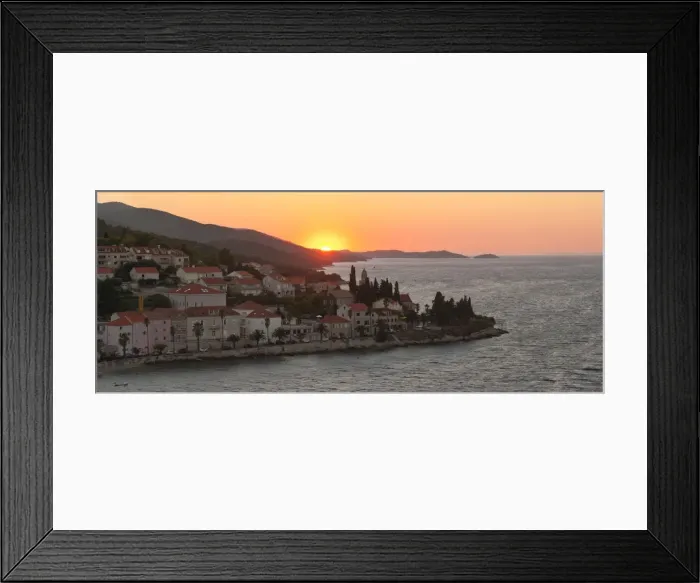 Framed Print : Korcula Town at sunset, elevated view from St. Marks Cathedral bell tower, Korcula Island, Dalmatian Coast, Adriatic, Croatia, Europe Framed Print : Korcula Town at sunset, elevated view from St. Marks Cathedral bell tower, Korcula Island, Dalmatian Coast, Adriatic, Croatia, Europe