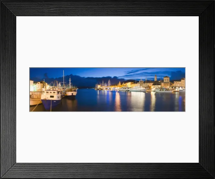 Framed Print : Trogir town and boat docks at night, Dalmatian Coast, Adriatic, Croatia, Europe Framed Print : Trogir town and boat docks at night, Dalmatian Coast, Adriatic, Croatia, Europe