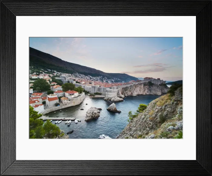 Framed Print : Dubrovnik Old Town and the City Walls at sunrise, from Fort Lovrijenac (St. Lawrence Fort), Dubrovnik, Dalmatian Coast, Adriatic, Croatia, Europe Framed Print : Dubrovnik Old Town and the City Walls at sunrise, from Fort Lovrijenac (St. Lawrence Fort), Dubrovnik, Dalmatian Coast, Adriatic, Croatia, Europe