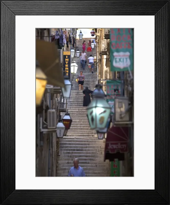 Framed Print : Old Stairway, Dubrovnik, Croatia, Europe Framed Print : Old Stairway, Dubrovnik, Croatia, Europe