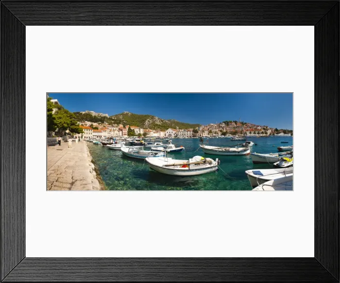 Framed Print : Hvar harbour, the Spanish Fortress and Hvar town centre, Hvar Island, Dalmatian Coast, Adriatic, Croatia, Europe Framed Print : Hvar harbour, the Spanish Fortress and Hvar town centre, Hvar Island, Dalmatian Coast, Adriatic, Croatia, Europe