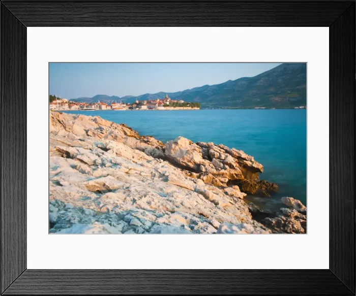 Framed Print : Korcula Island, Korcula Town at sunrise, Dalmatian Coast, Adriatic, Croatia, Europe Framed Print : Korcula Island, Korcula Town at sunrise, Dalmatian Coast, Adriatic, Croatia, Europe