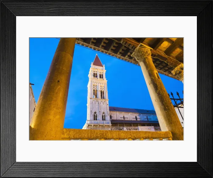 Framed Print : St. Lawrence Cathedral (Katedrala Sv. Lovre) at night, Trogir, UNESCO World Heritage Site, Dalmatian Coast, Croatia, Europe