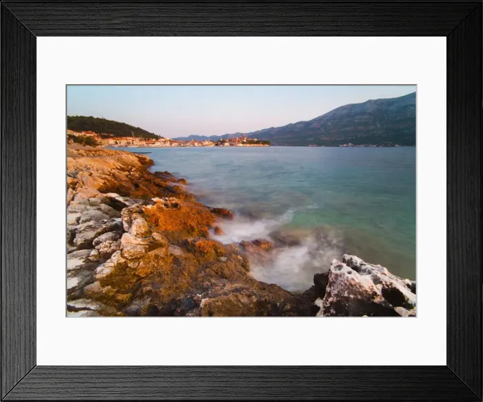 Framed Print : Korcula Town at sunrise, Korcula Island, Dalmatian Coast, Adriatic, Croatia, Europe Framed Print : Korcula Town at sunrise, Korcula Island, Dalmatian Coast, Adriatic, Croatia, Europe
